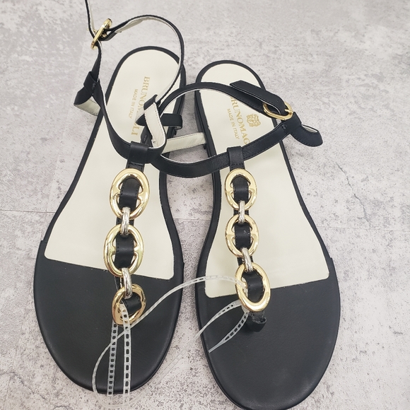 BRUNO MAGLI Marina Leather Embellished Thong Sandal - Black, 40 - Picture 3 of 7